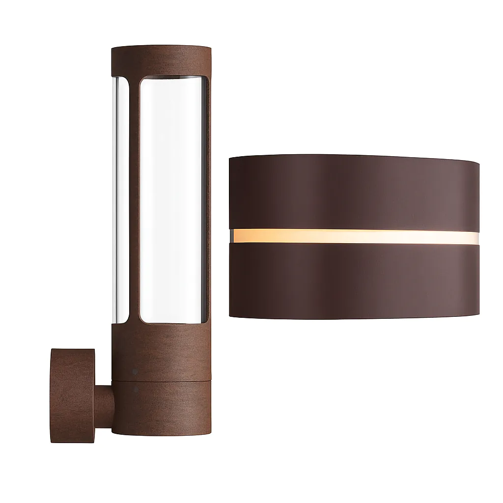 Design wandlampen bruin